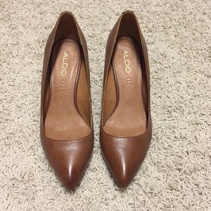 ALDO Tan Leather Pumps