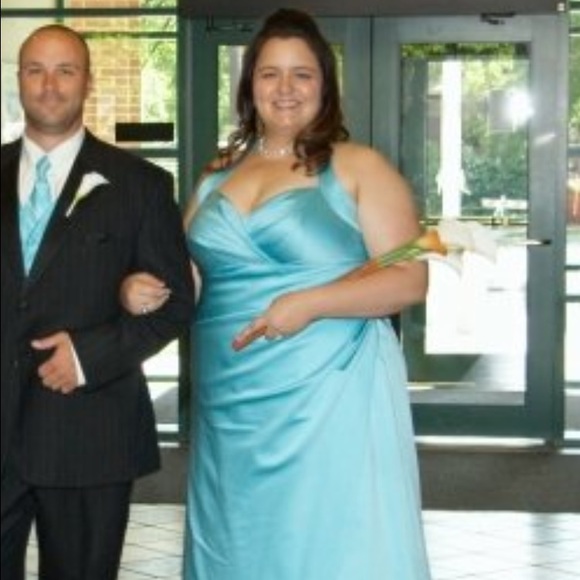 David's Bridal 24w Halter floor length dress