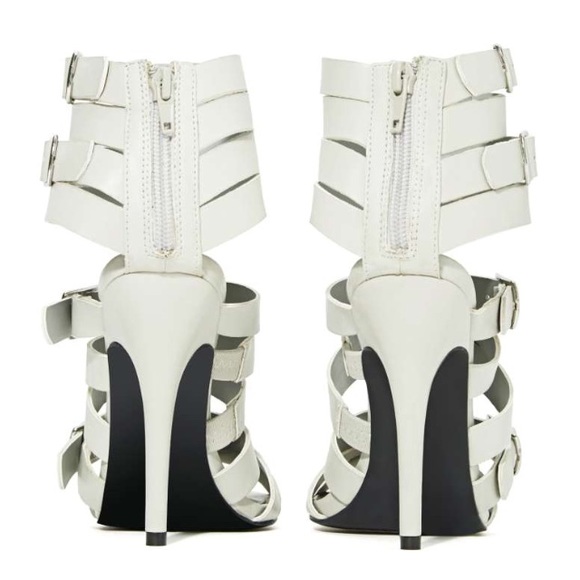 White strappy heels - Picture 3 of 4