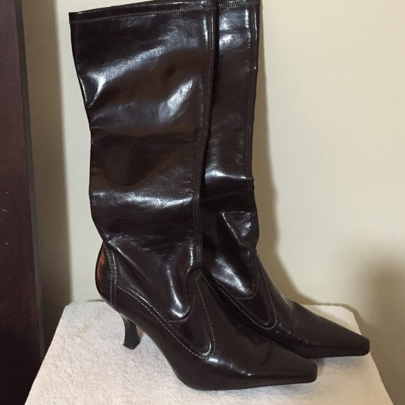 Franco Sarto chocolate brown tall stretch boot.