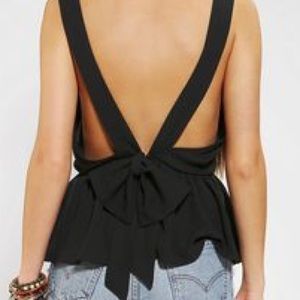 Bow back peplum top