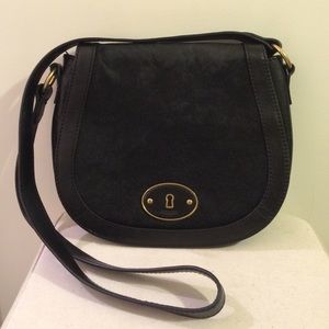 Fossil Vintage Reissue Black Calf Hair Crossbody