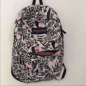 Scribbled writing jansport backpack