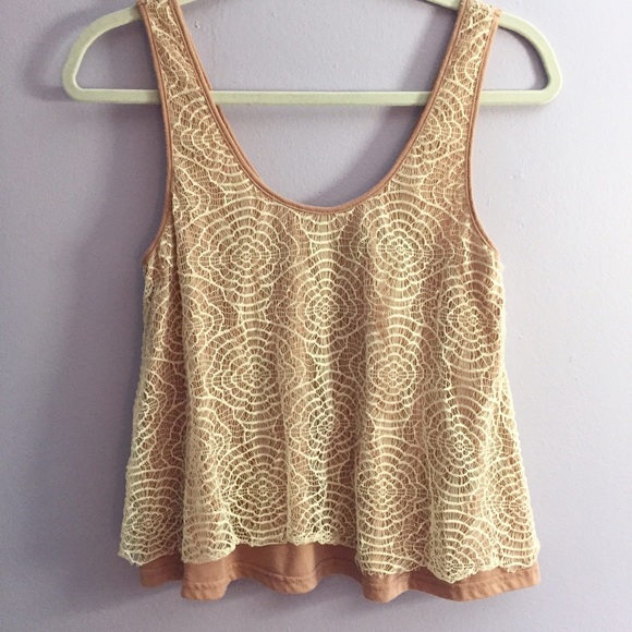 Urban Outfitters Tops - Layered lace tank in pink