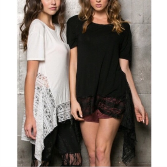 XX The DENISA crochet lace hem top -WHITE