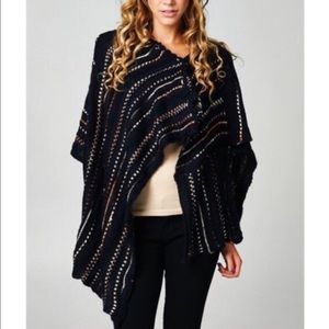 🚨SALE🚨The ADONA Knit poncho - DEEP NAVY