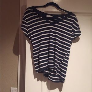 Striped v-neck