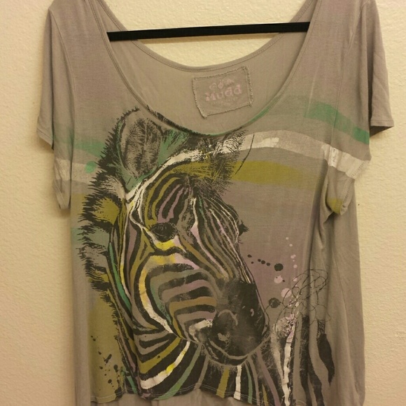 Mudd zebra off the shoulder shirt