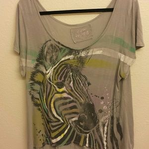 Mudd zebra off the shoulder shirt