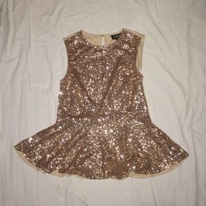 Gold Sequin Peplum