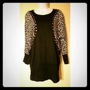 cheetah print long sleeve dress