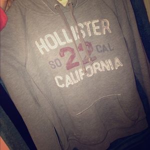 Hollister gray pullover hoodie L