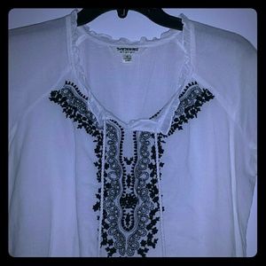White and black top