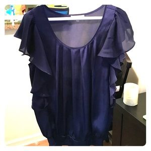 Flowy navy blouse