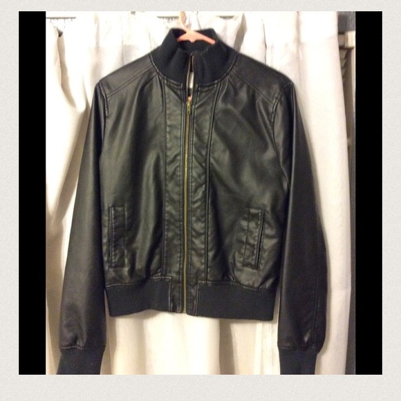 Faux leather black jacket