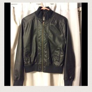Faux leather black jacket