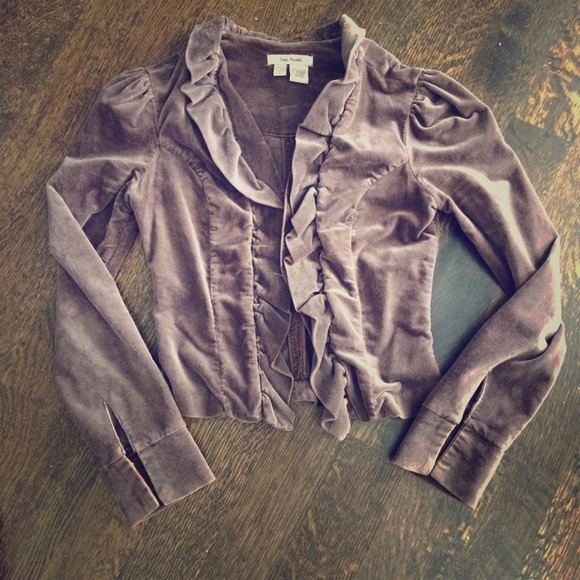 Free People velvet jacket with ruffle collar