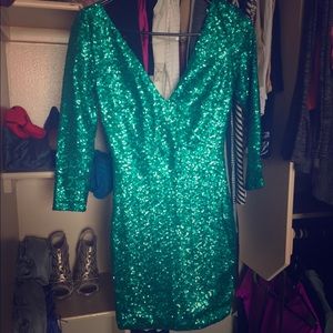 Turquoise sequin dress