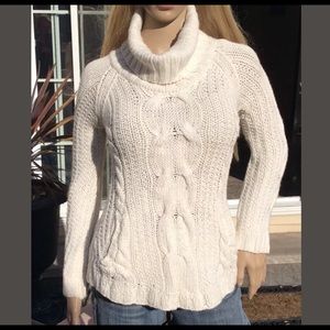 BUFFALO BY DAVID BUTTON CHUNKY IVORY SWEATER SZ S