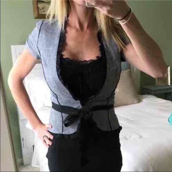 CR grey and Black Cropped Blazer