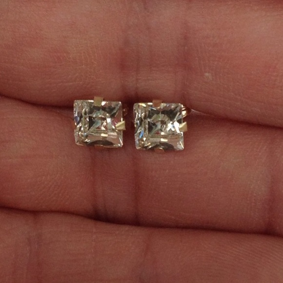 SALE 14K Swarovski Post Earrings - Picture 3 of 3
