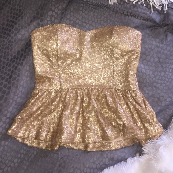 Gold Sequin Peplum Shirt!