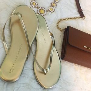 Lauren Conrad Metallic Flip Flops