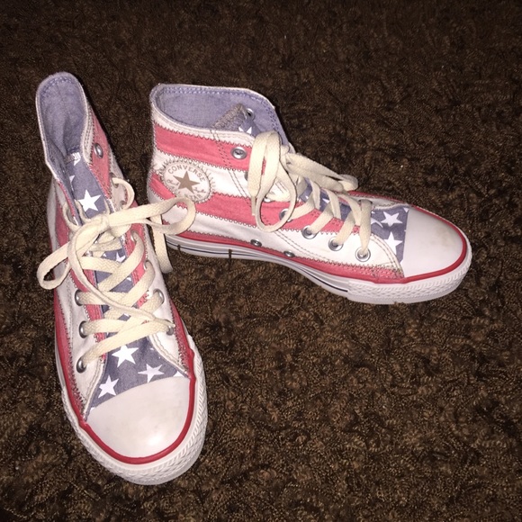 American flag high top converse