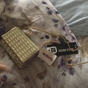 Gold diamond crossbody bag