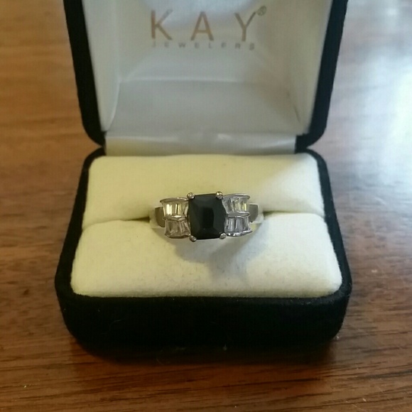 Jewelry - Sapphire & CZ Silver Ring