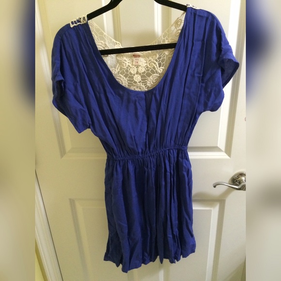 Blue and crochet dress