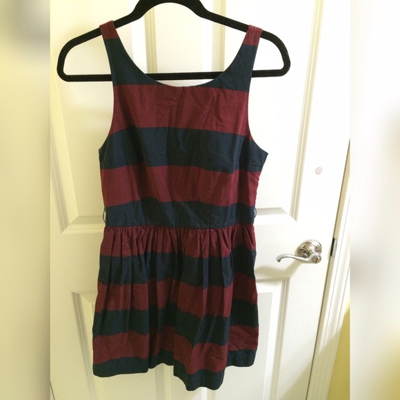 Red and blue striped Abercrombie dress