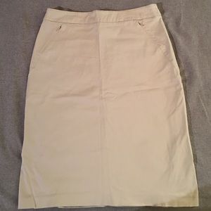 Khaki pencil skirt with side zippers