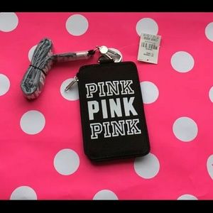 VS PINK BLACK LANYARD