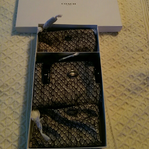 Set of 3 Coach Bags snake print