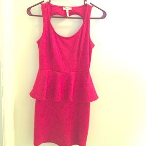 Red peplum dress