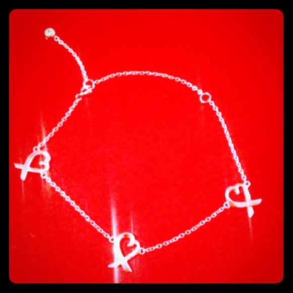 NEW! Sterling Silver 925 three heart bracelet