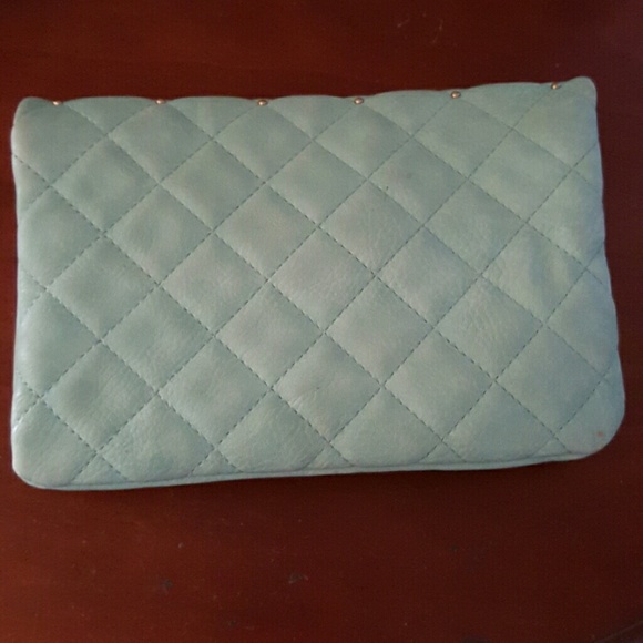 Leather Crossbody Clutch with Gold Studs - Picture 4 of 4