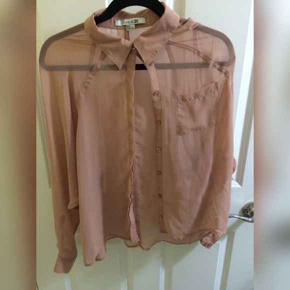 Forever 21 Nude Long sleeved blouse