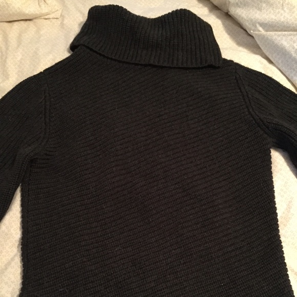 Charcoal gray merino asymmetrical sweater - Picture 2 of 3