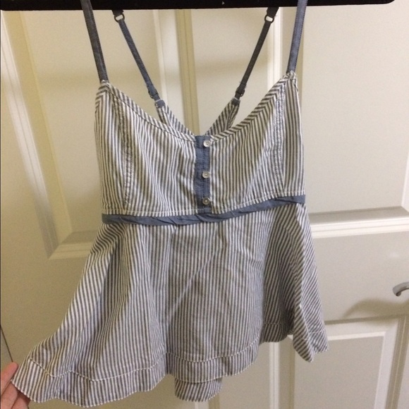 Abercrombie blue and white blouse