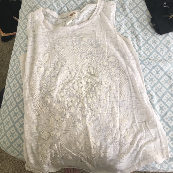 White tribal pattern tank top
