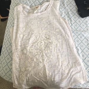 White tribal pattern tank top