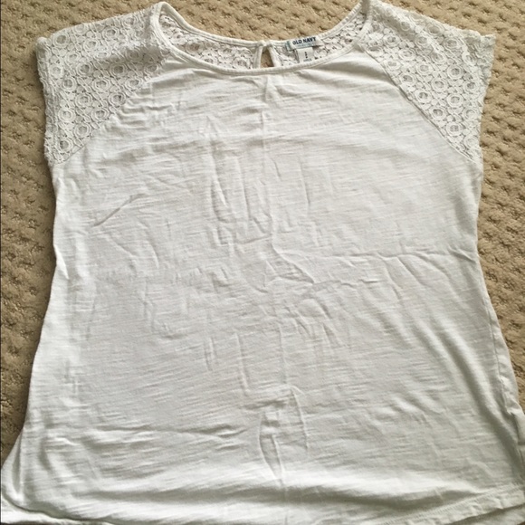 White cotton and lace shirt