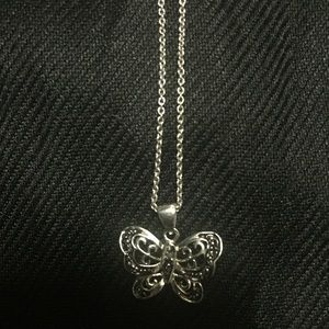 Black diamond butterfly necklace!