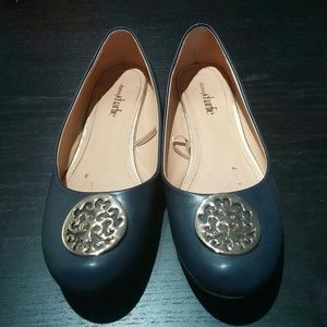Navy medallion flats