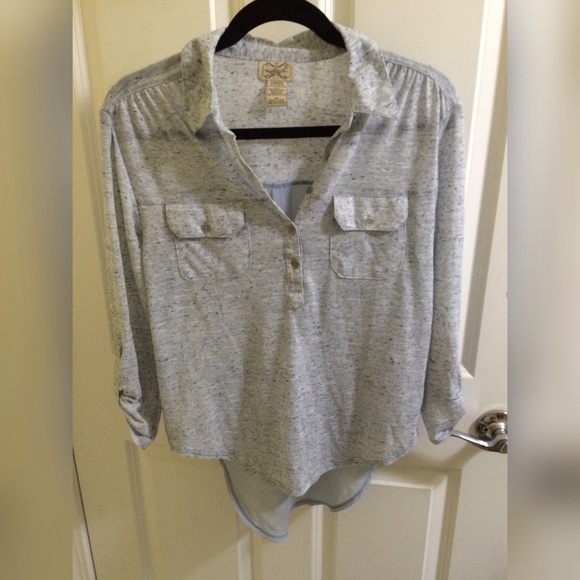 Blue long sleeved blouse