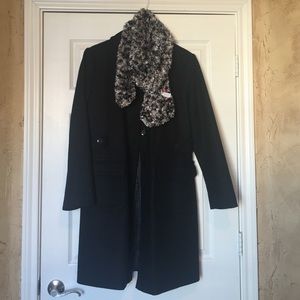 Long black pea coat