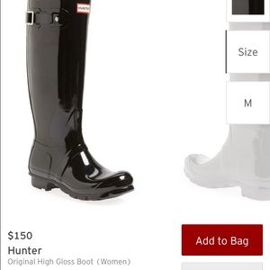 Hunter - Original Tall Black boots Sz 6-6.5 NIB