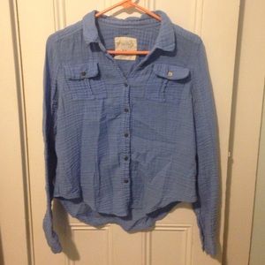 Blue Free People button-up Blue Free People button-up